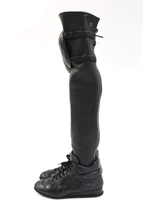 chanel sneaker boots with knee pads price|real chanel boots.